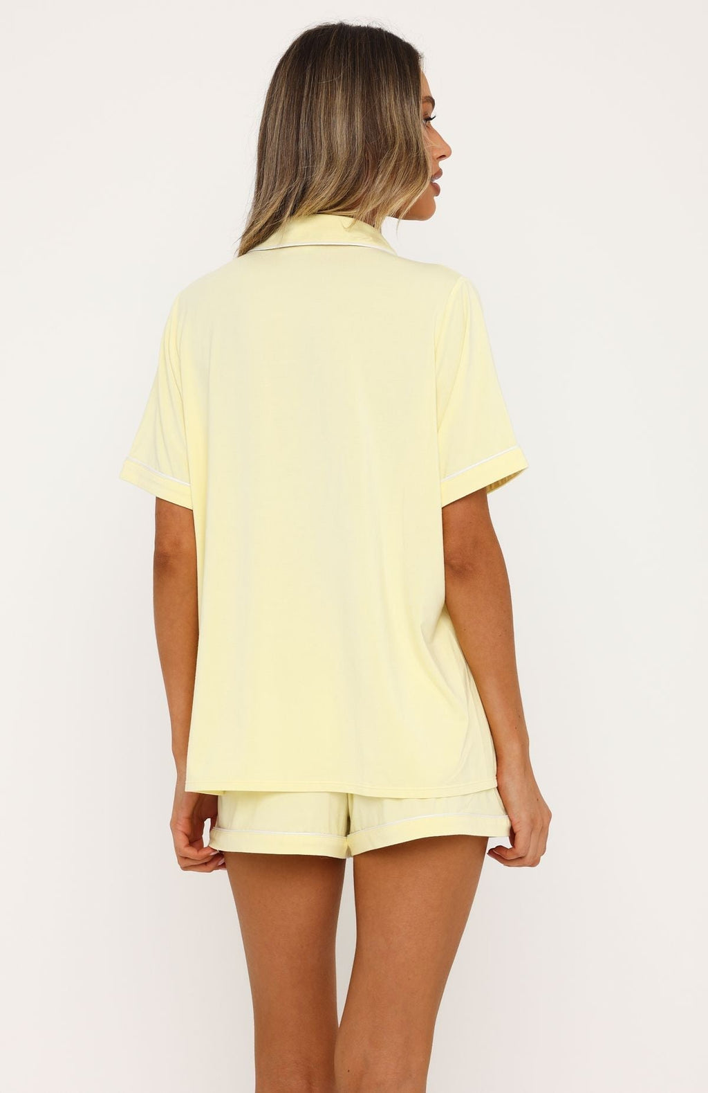 White Fox Comfort Coded Pyjama Set Lemon