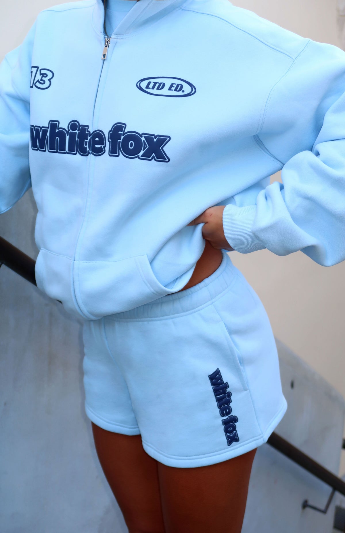White Fox Ready To Go Lounge Shorts Baby Blue