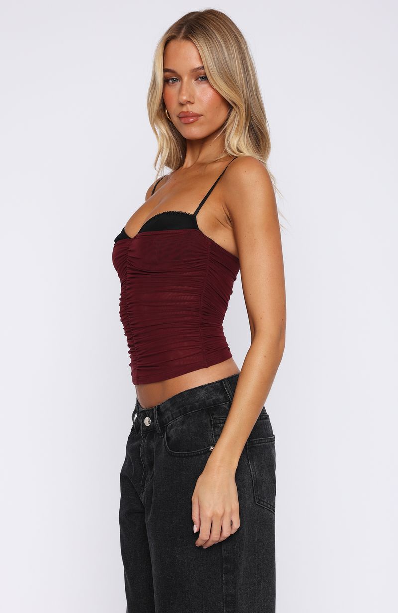White Fox Remind Me Again Bustier Burgundy