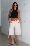 White Fox Just My Type Cargo Shorts Stone