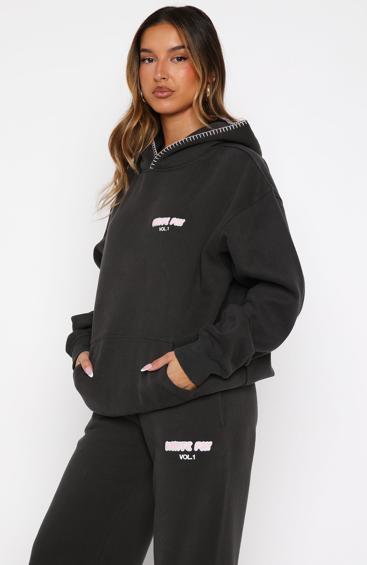 White Fox Vol. 1 Oversized Hoodie Charcoal