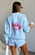 White Fox Trouble Maker Oversized Sweater Baby Blue
