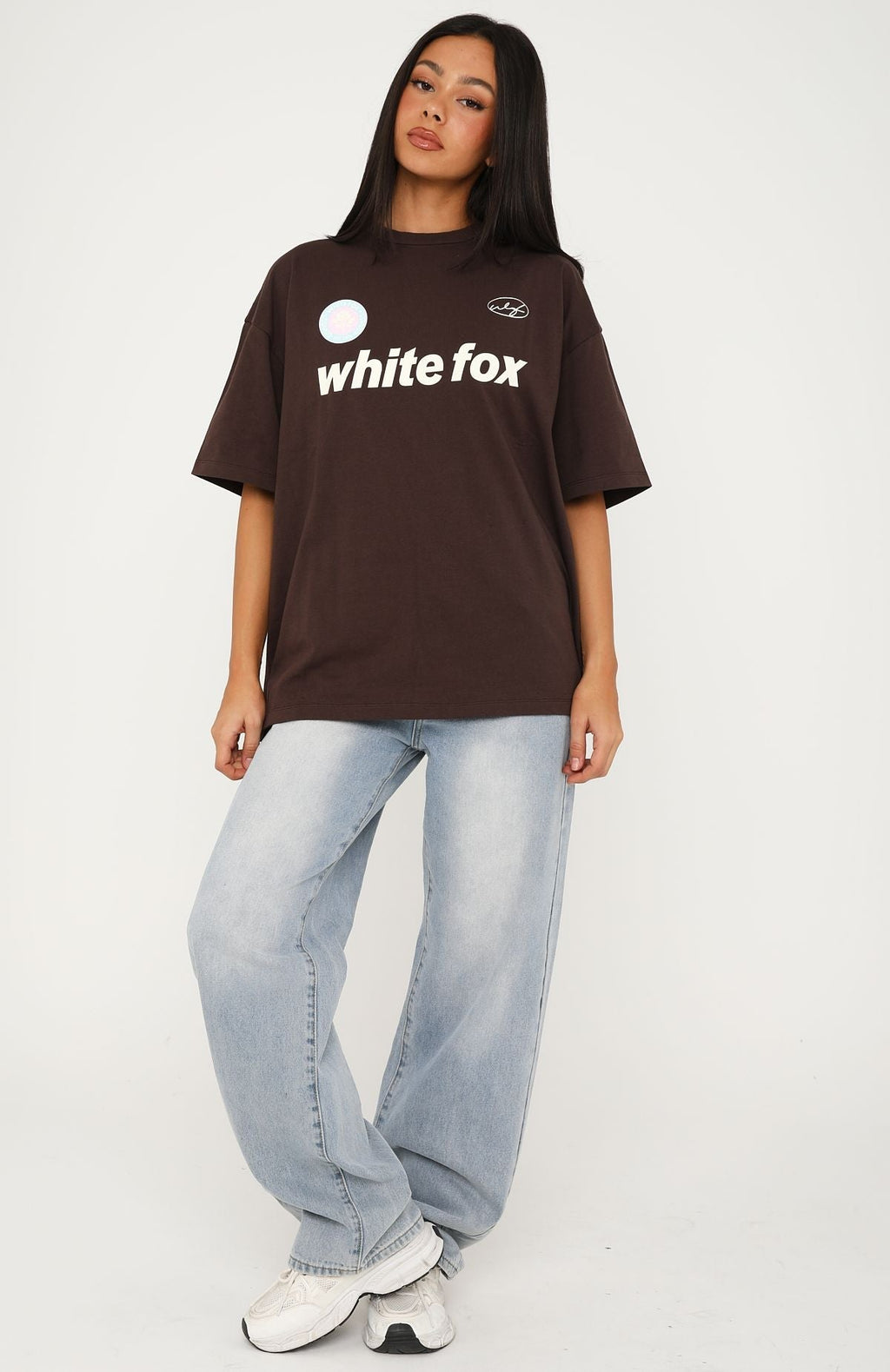 White Fox No Matter What Happens Oversized Tee Chocolate
