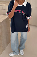 White Fox Break It Up Oversized Jersey Navy
