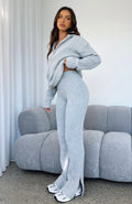 White Fox Let's Get Cosy Knit Pants Grey Marle