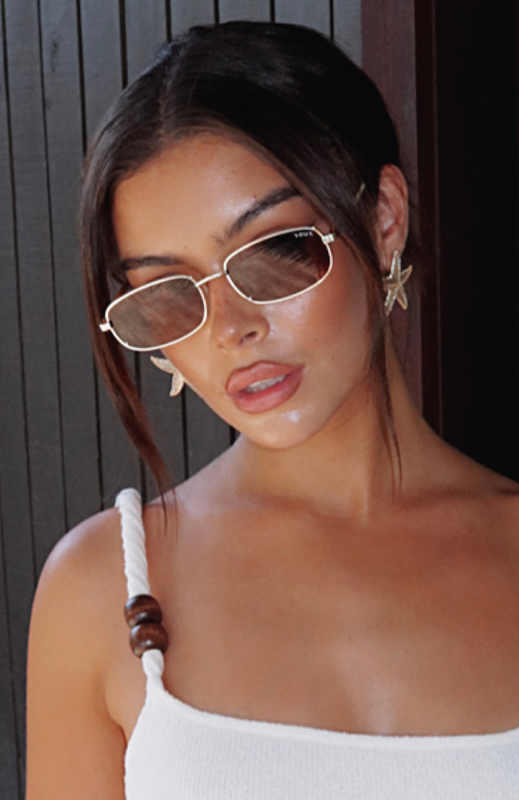 White Fox Canyon Sunglasses Gold/Brown Lens