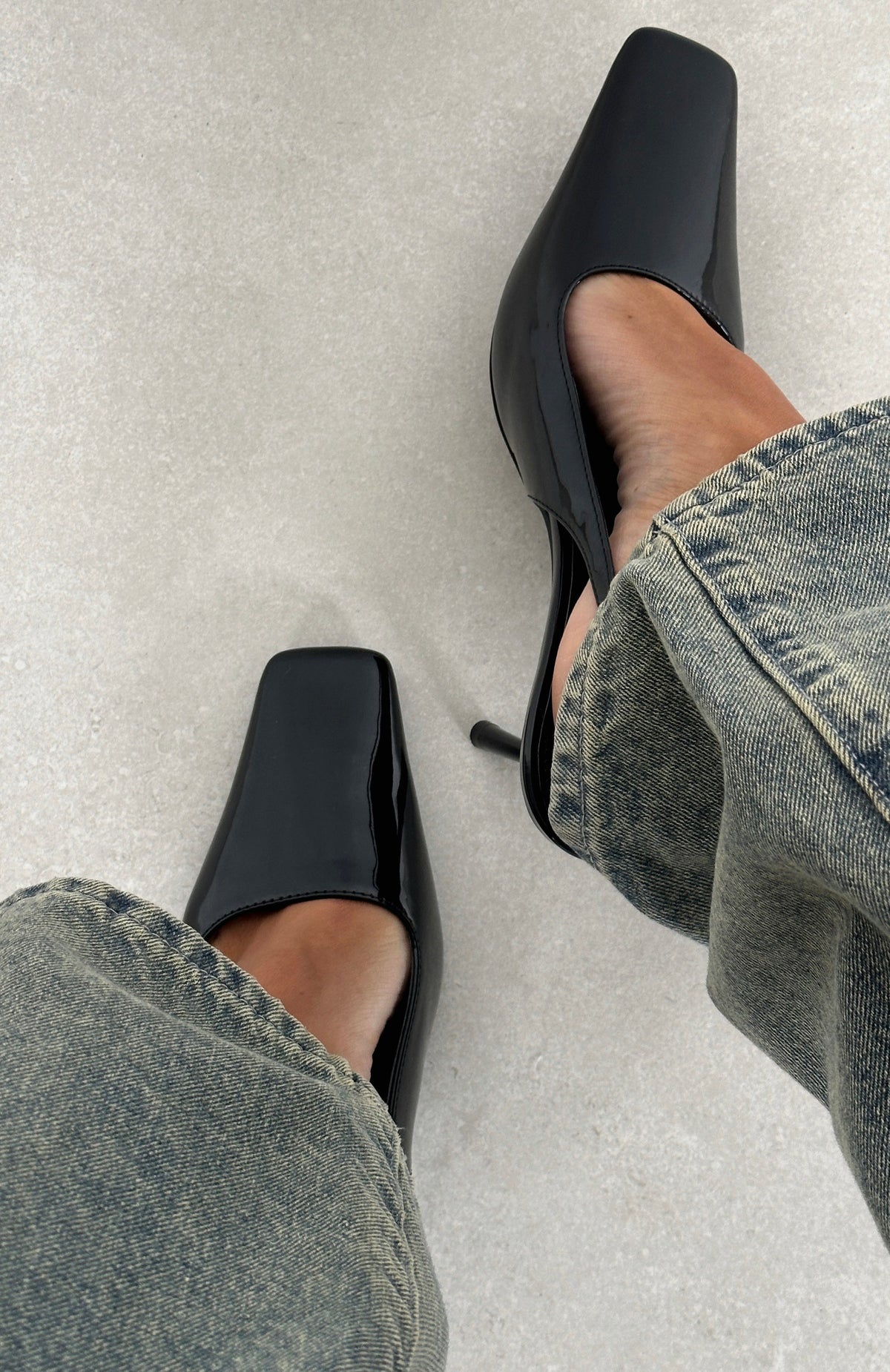 White Fox Ella Heels Black Patent