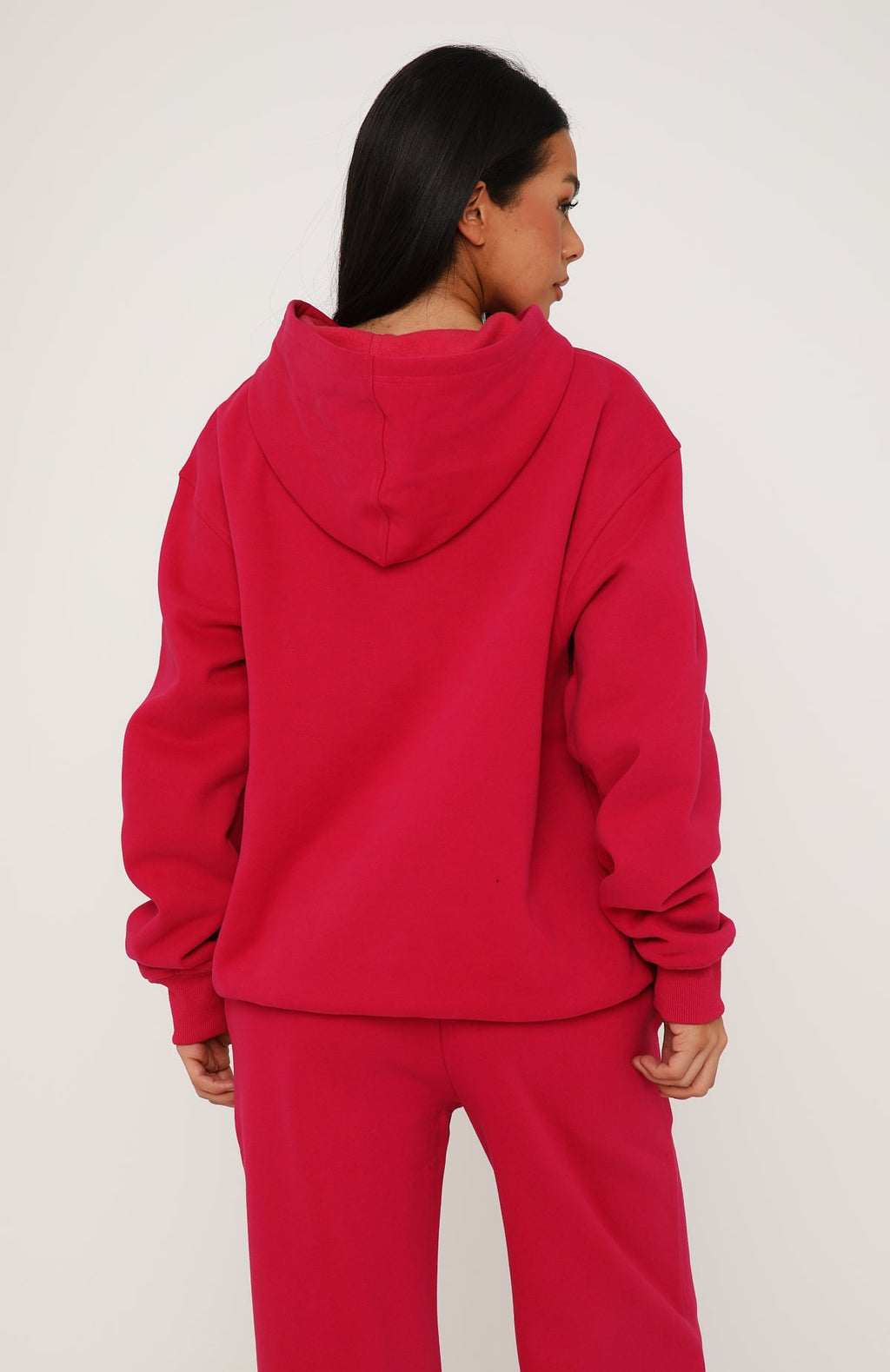 White Fox Core Classic Oversized Hoodie Berry