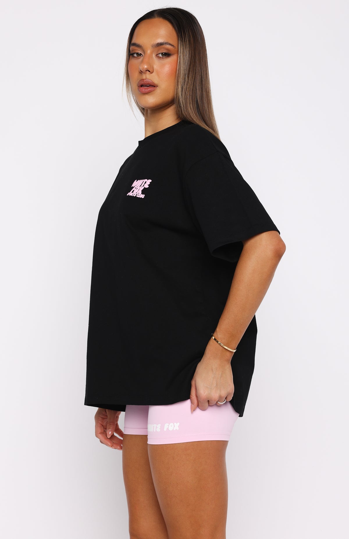 White Fox Club 14 Allie Oversized Tee Black
