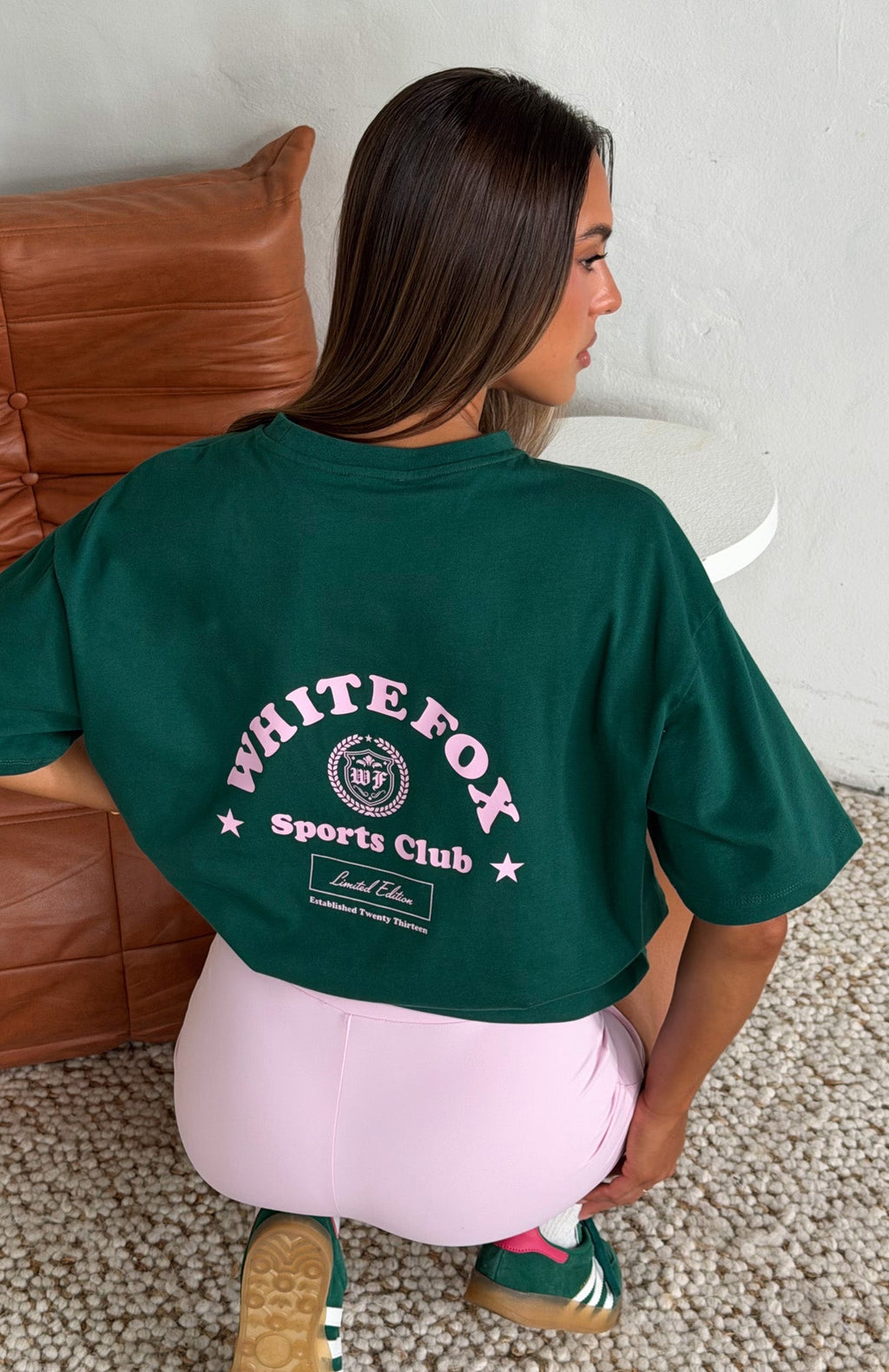 White Fox Outfit Of The Day Oversized Tee Forest Green