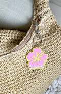 White Fox Meet Me On Vacation Keychain Yellow/Pink