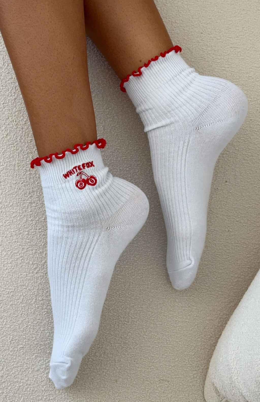 White Fox With Love In The Moment Socks White/Red