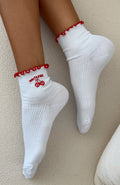 White Fox With Love In The Moment Socks White/Red