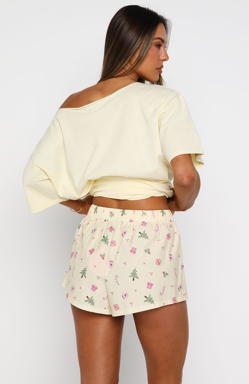 White Fox Sweetheart Pyjama Short Festive Flicker