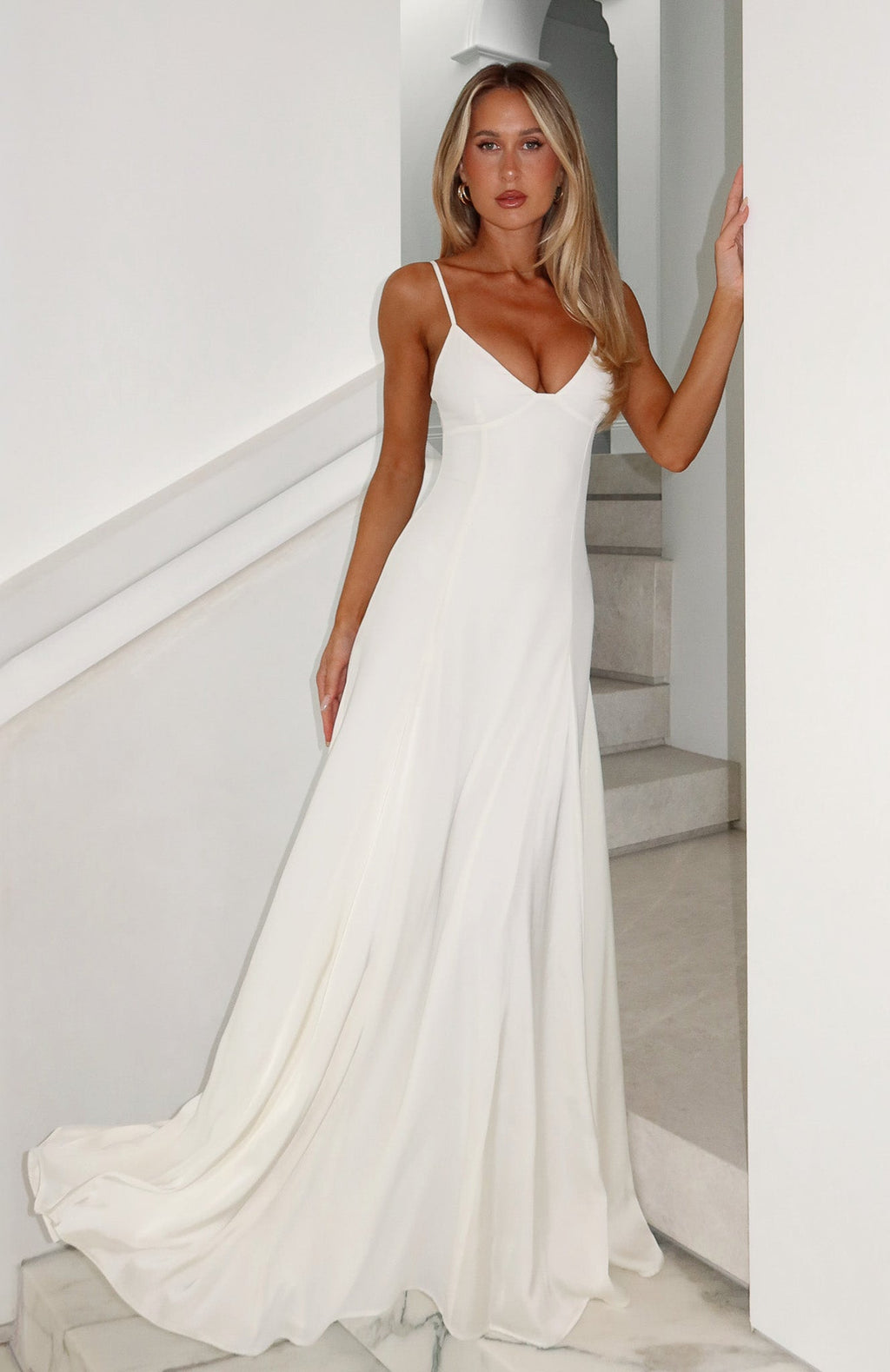 White Fox Afterparty Elegance Maxi Dress Off White