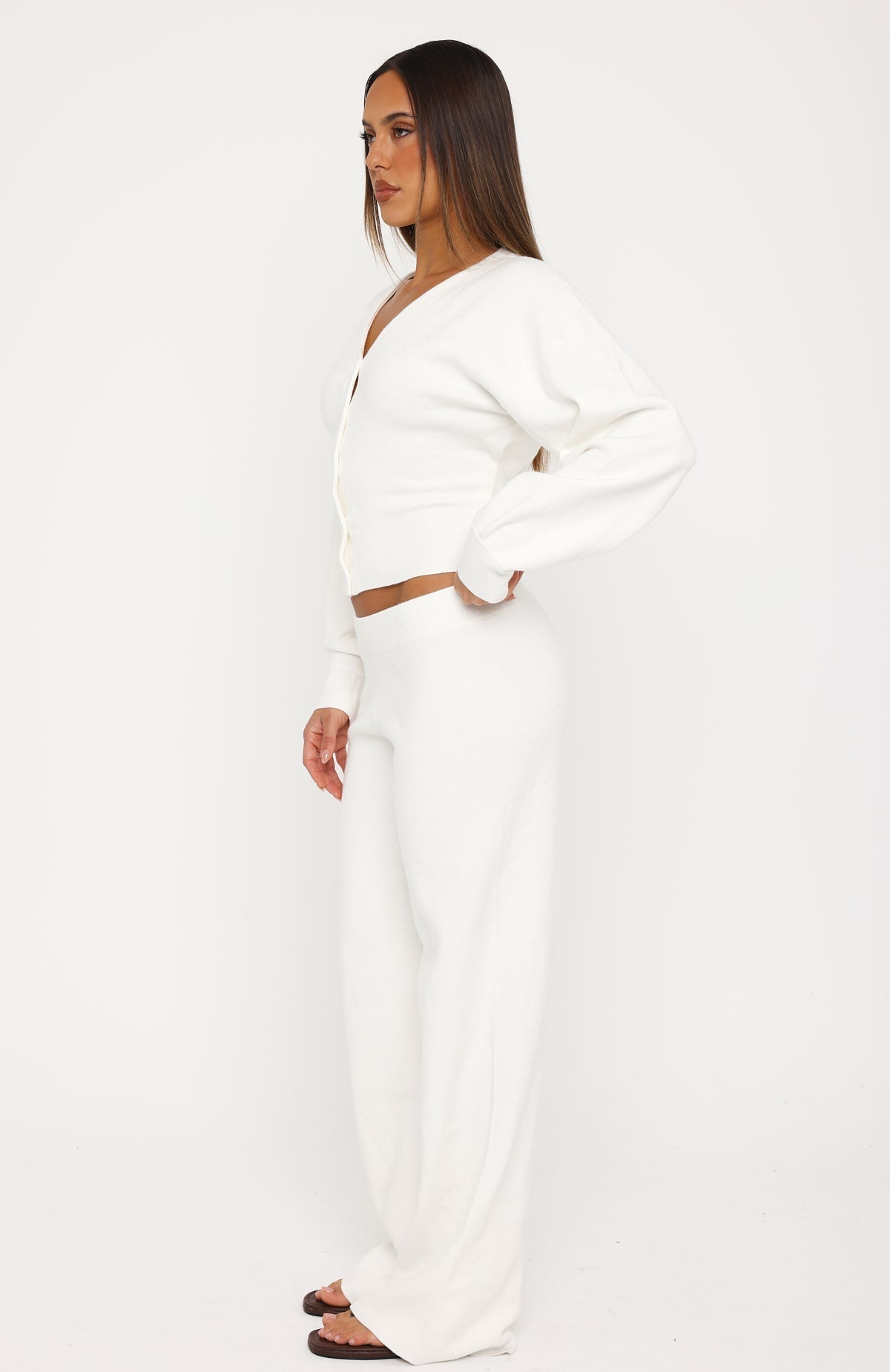 White Fox Kassandra Knit Pants Off White