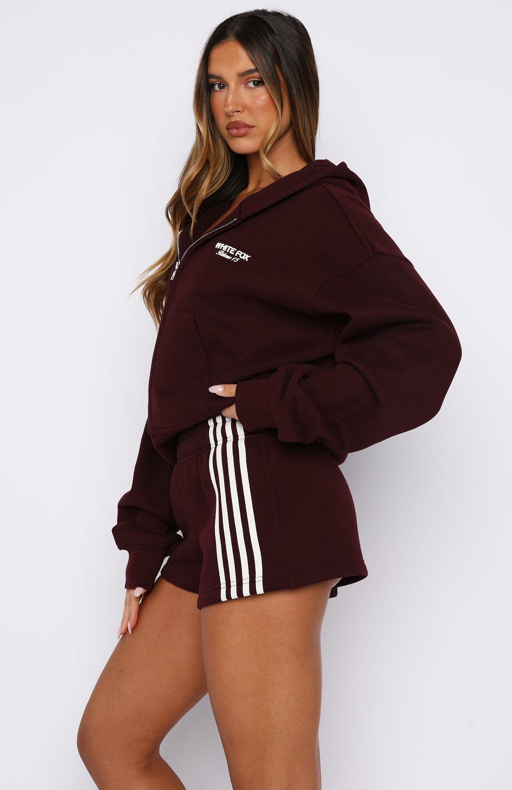 White Fox Release 15 Asalia Lounge Shorts Plum
