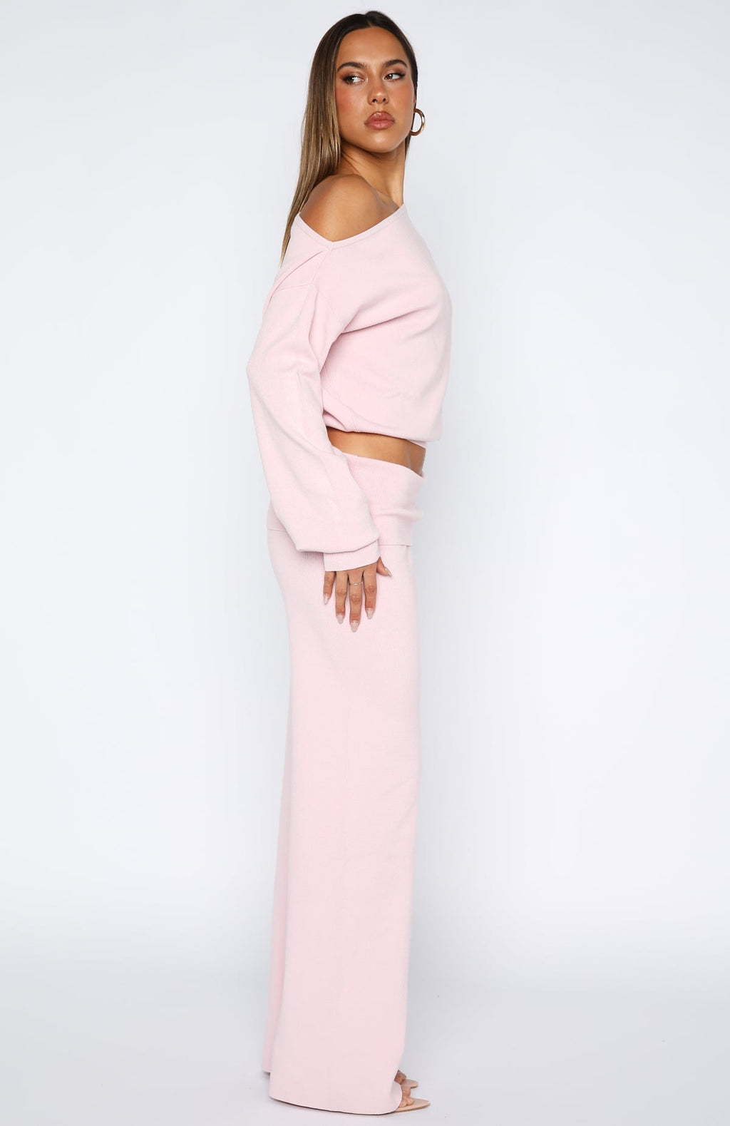 White Fox Can't Find The Words Knit Pants Pink