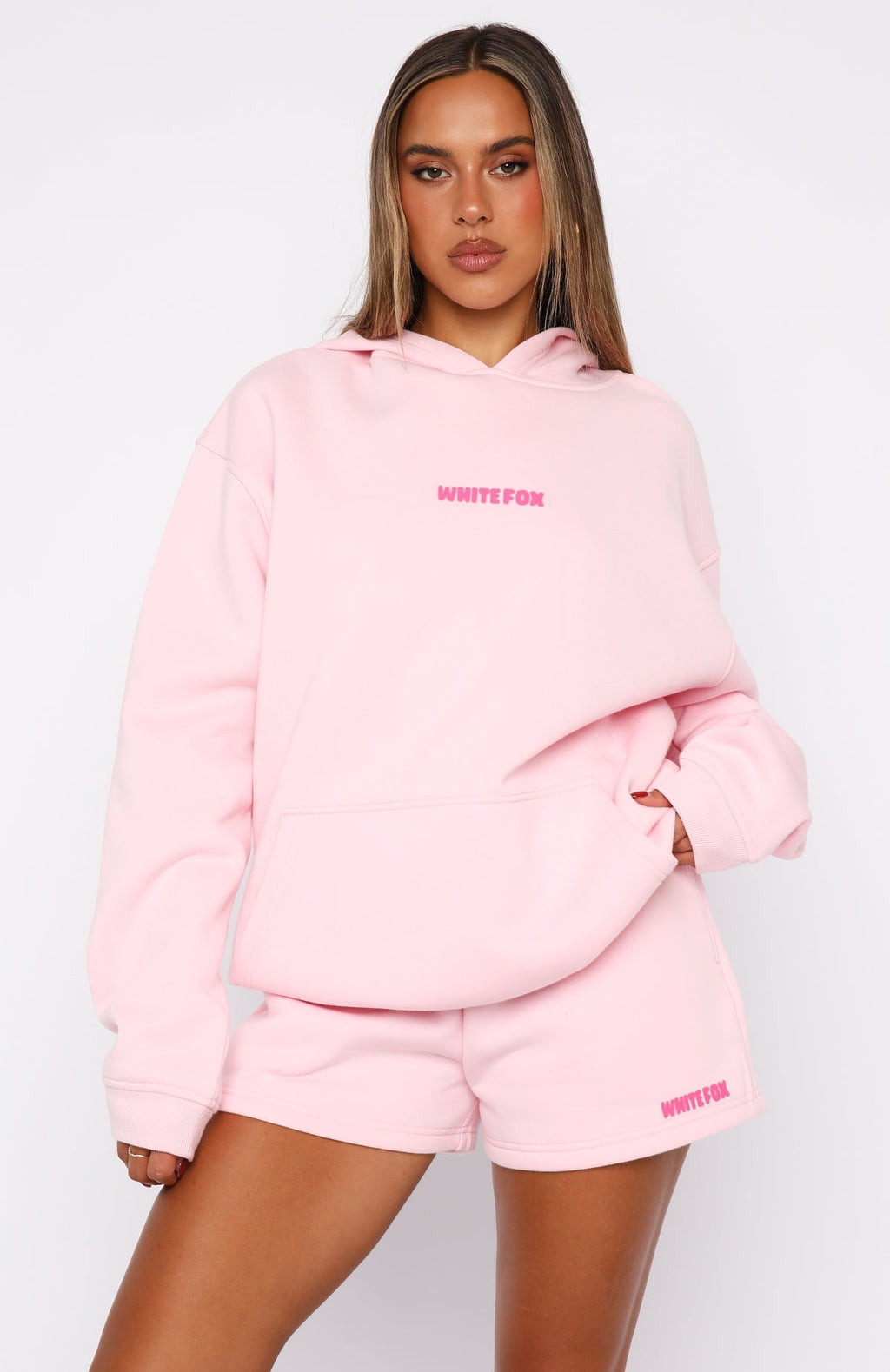 White Fox 11th Street New York Or Nowhere Oversized Hoodie Pink Sugar