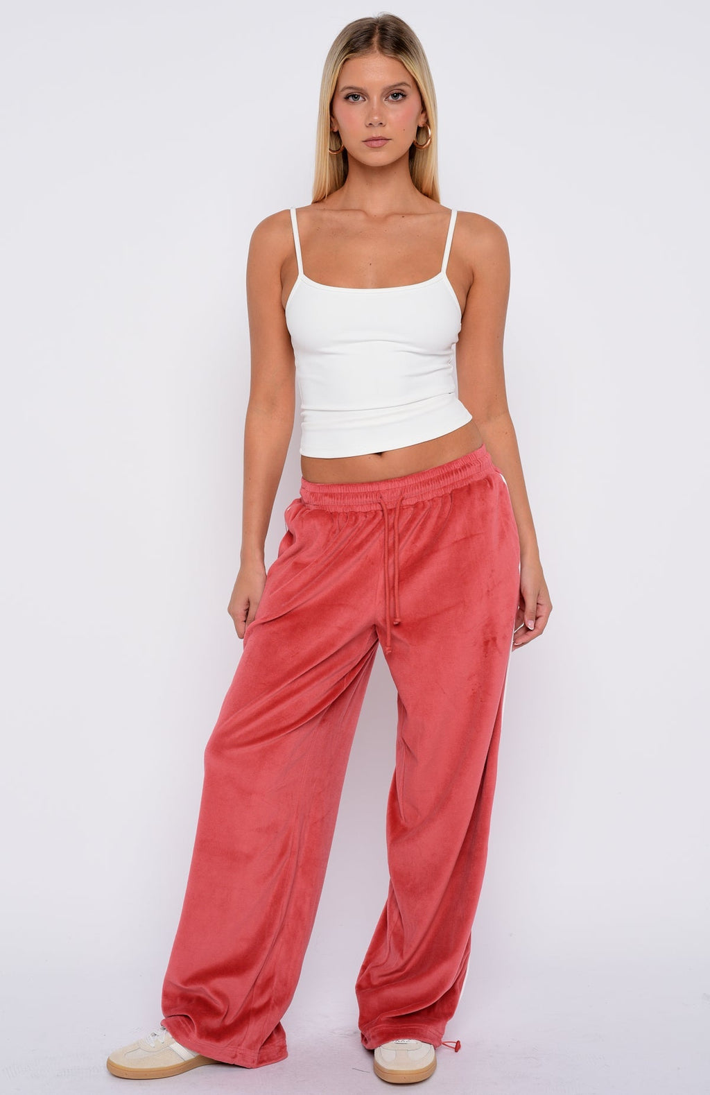 White Fox Soul Fire Velour Pants Red