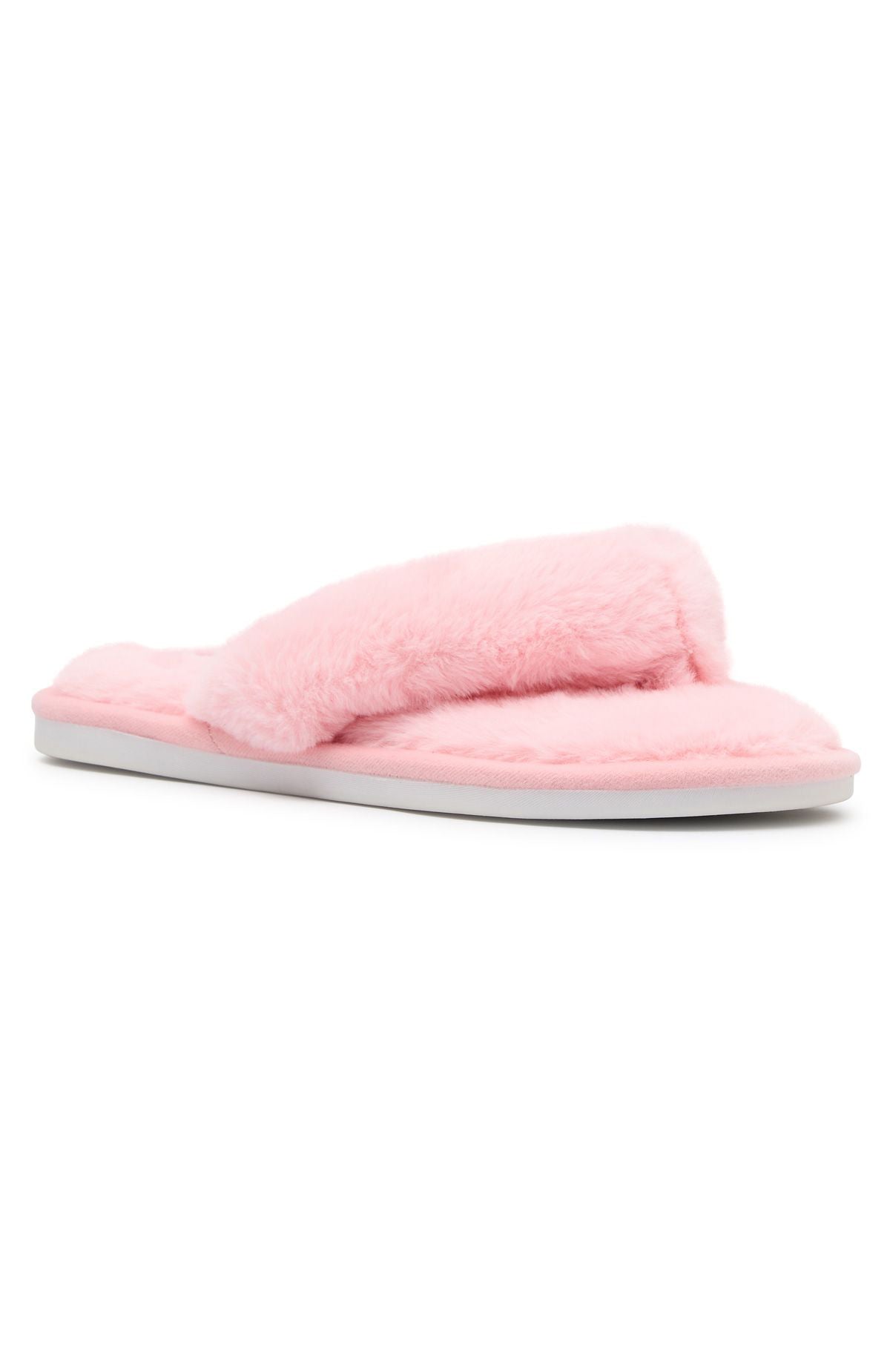 White Fox Sunnie Slippers Baby Pink