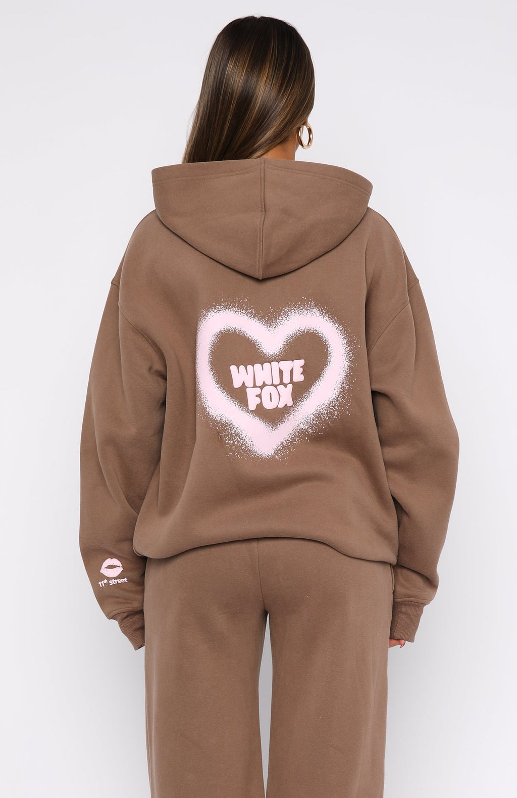 White Fox 11th Street City Girl At Heart Oversized Hoodie Cinnamon Bun
