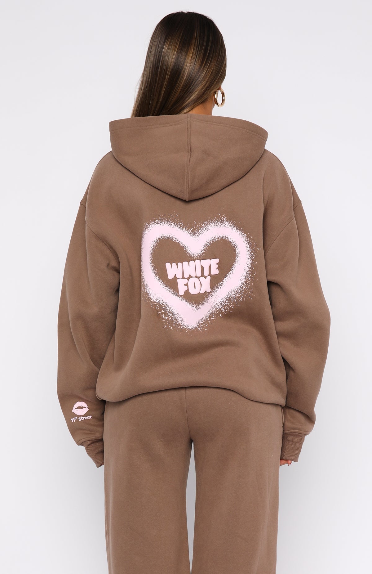 White Fox 11th Street City Girl At Heart Oversized Hoodie Cinnamon Bun