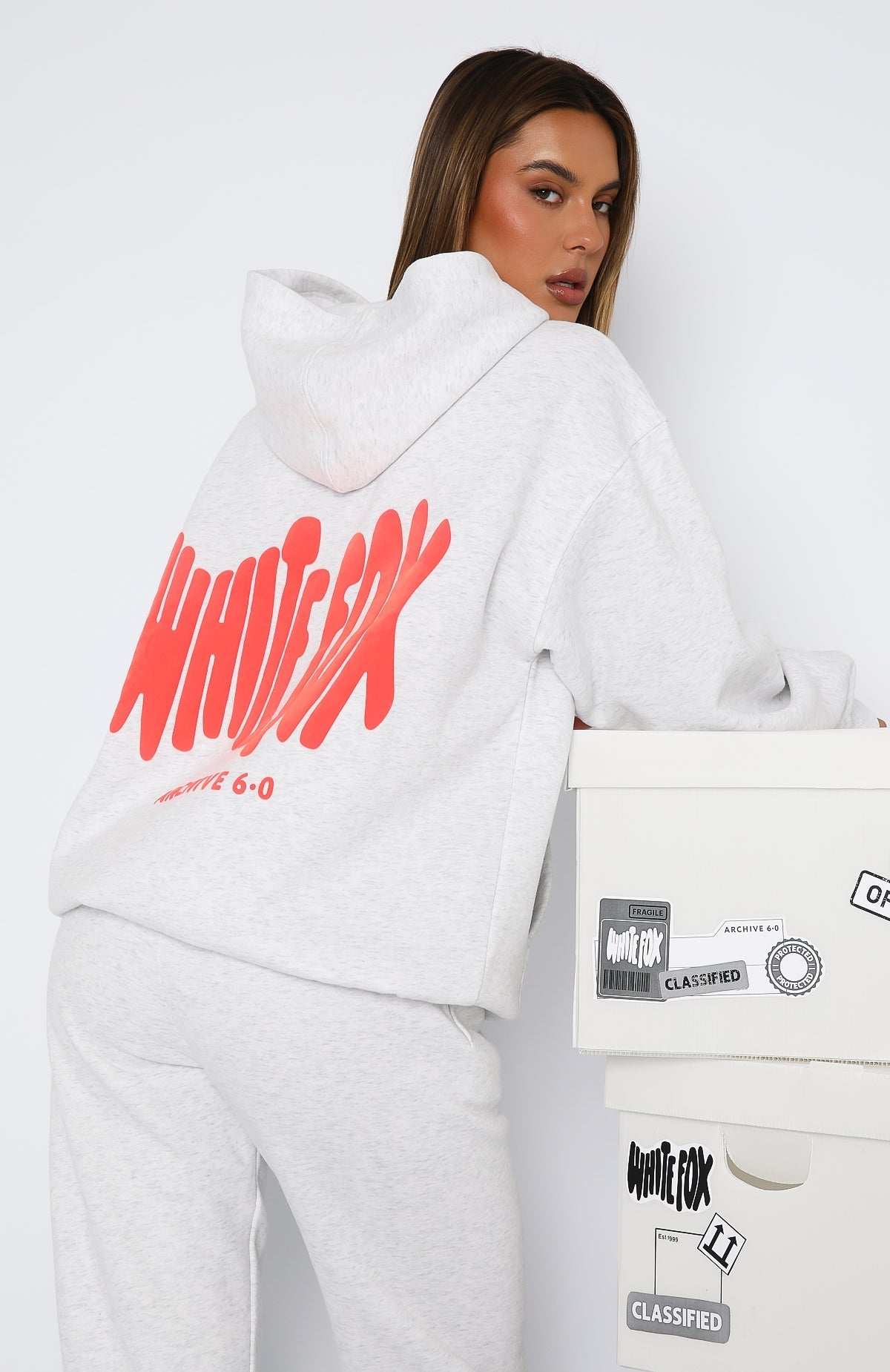 White Fox Archive 6.0 Oversized Hoodie Cloudburst