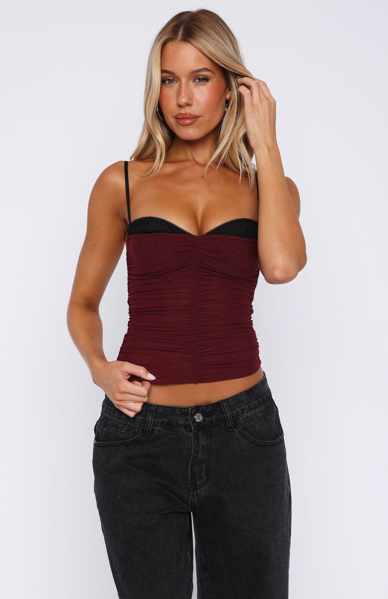 White Fox Remind Me Again Bustier Burgundy