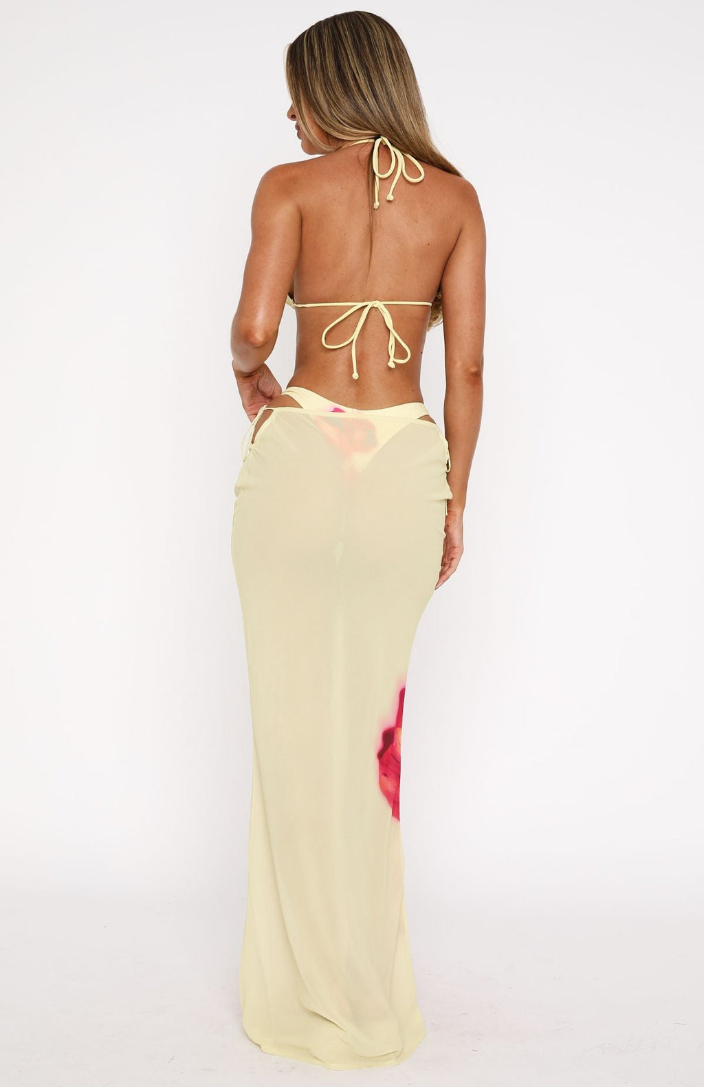 White Fox Luminous Maxi Skirt Lemon Lush