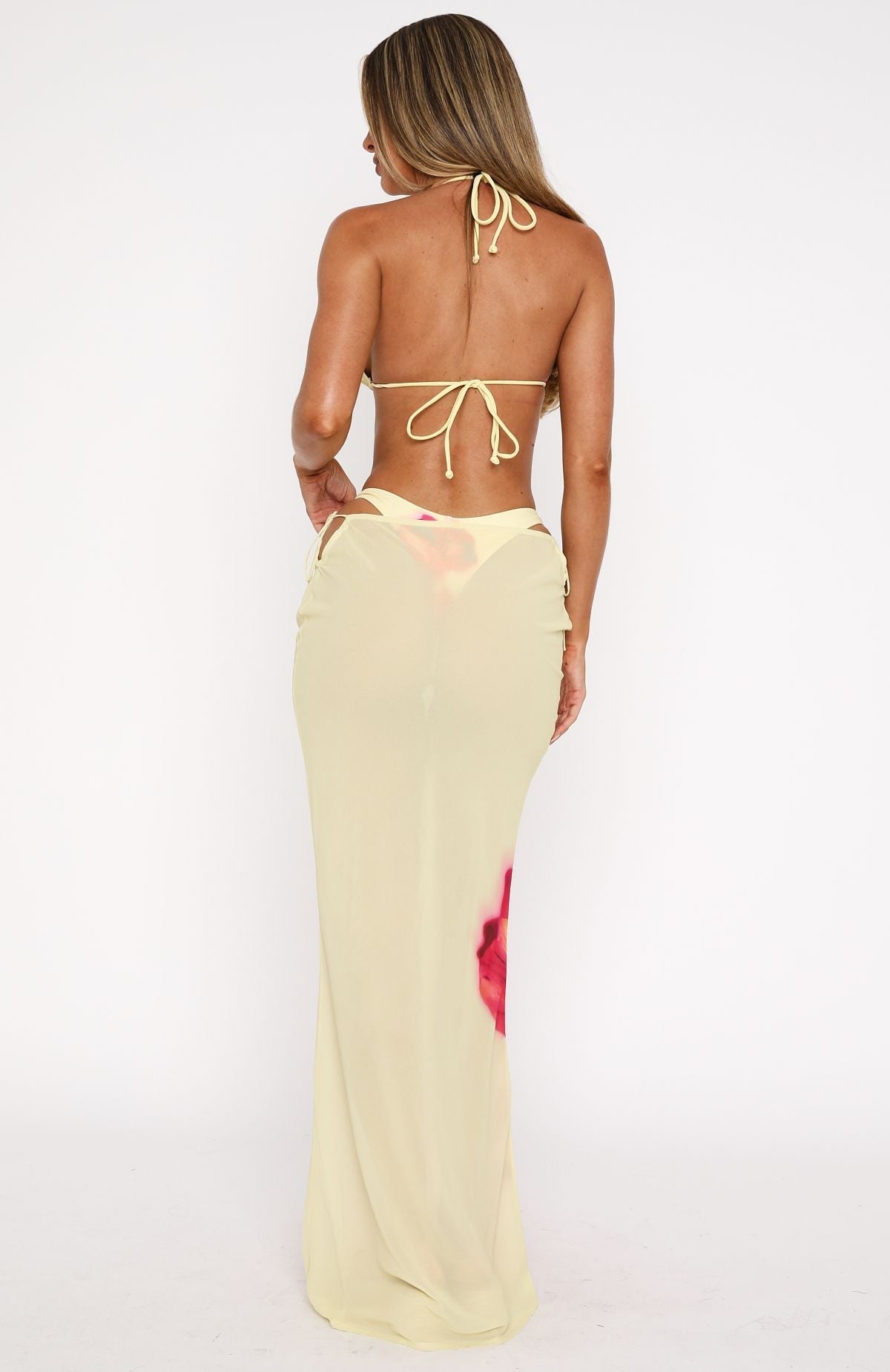 White Fox Luminous Maxi Skirt Lemon Lush