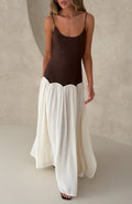 White Fox Be My Date Maxi Dress Chocolate/Cream