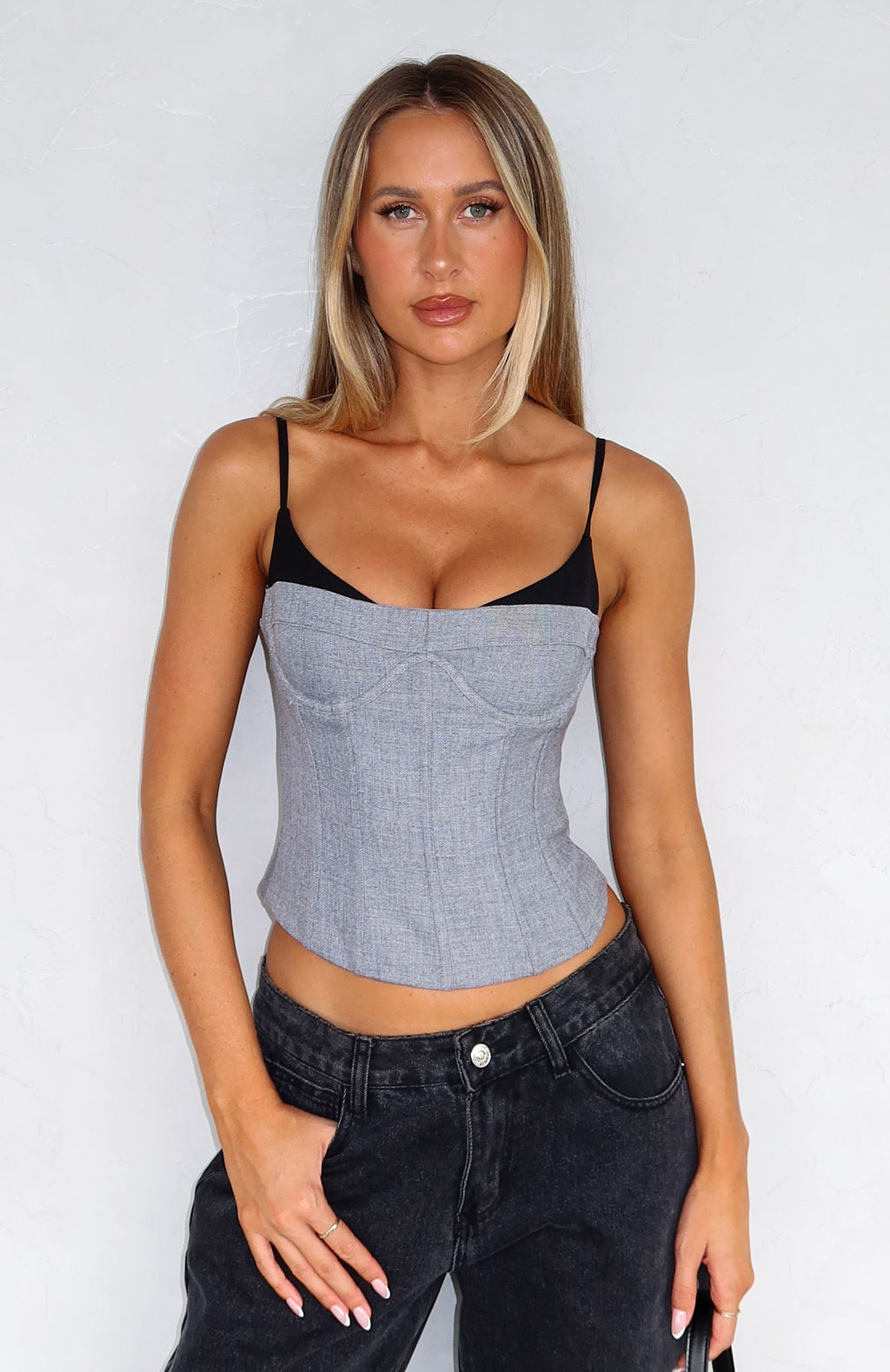 White Fox Atomic Heart Bustier Grey