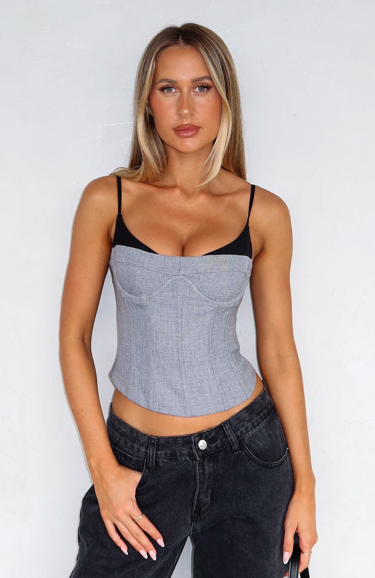 White Fox Atomic Heart Bustier Grey