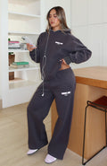 White Fox Vol. 1 Wide Leg Sweatpants Charcoal
