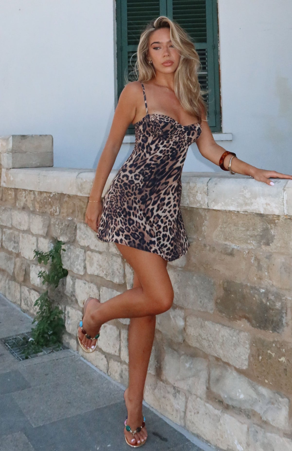 White Fox In The Back Of My Mind Mini Dress Leopard