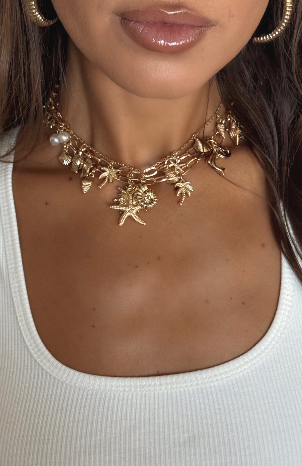 White Fox Mayer Necklace 3 Piece Set Gold