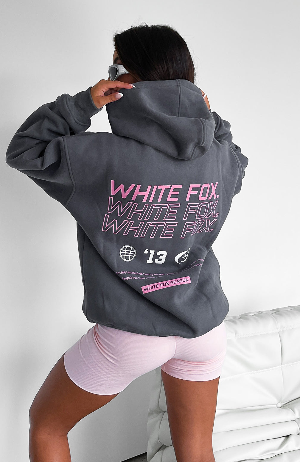 White Fox In Transit Oversized Hoodie Volcanic