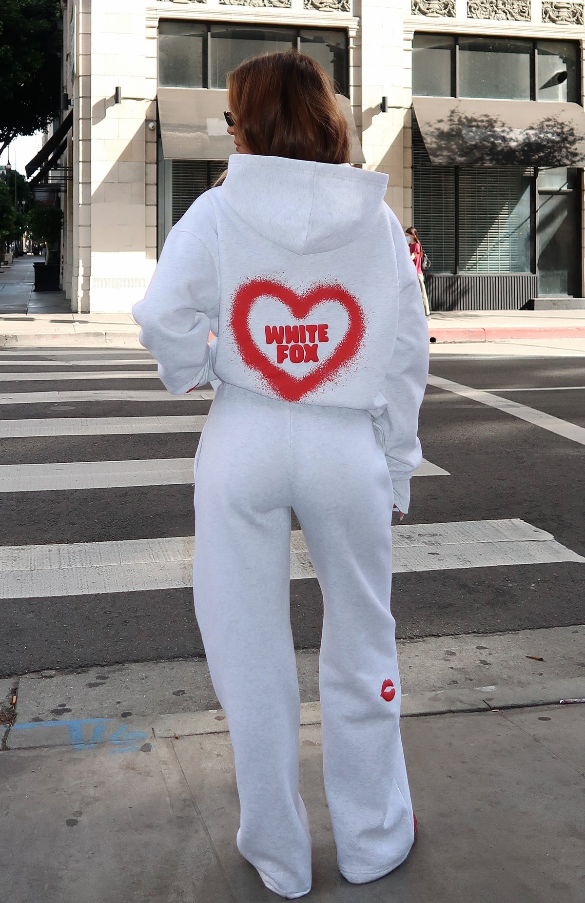 White Fox 11th Street City Girl At Heart Wide Leg Sweatpants Cherry Glaze