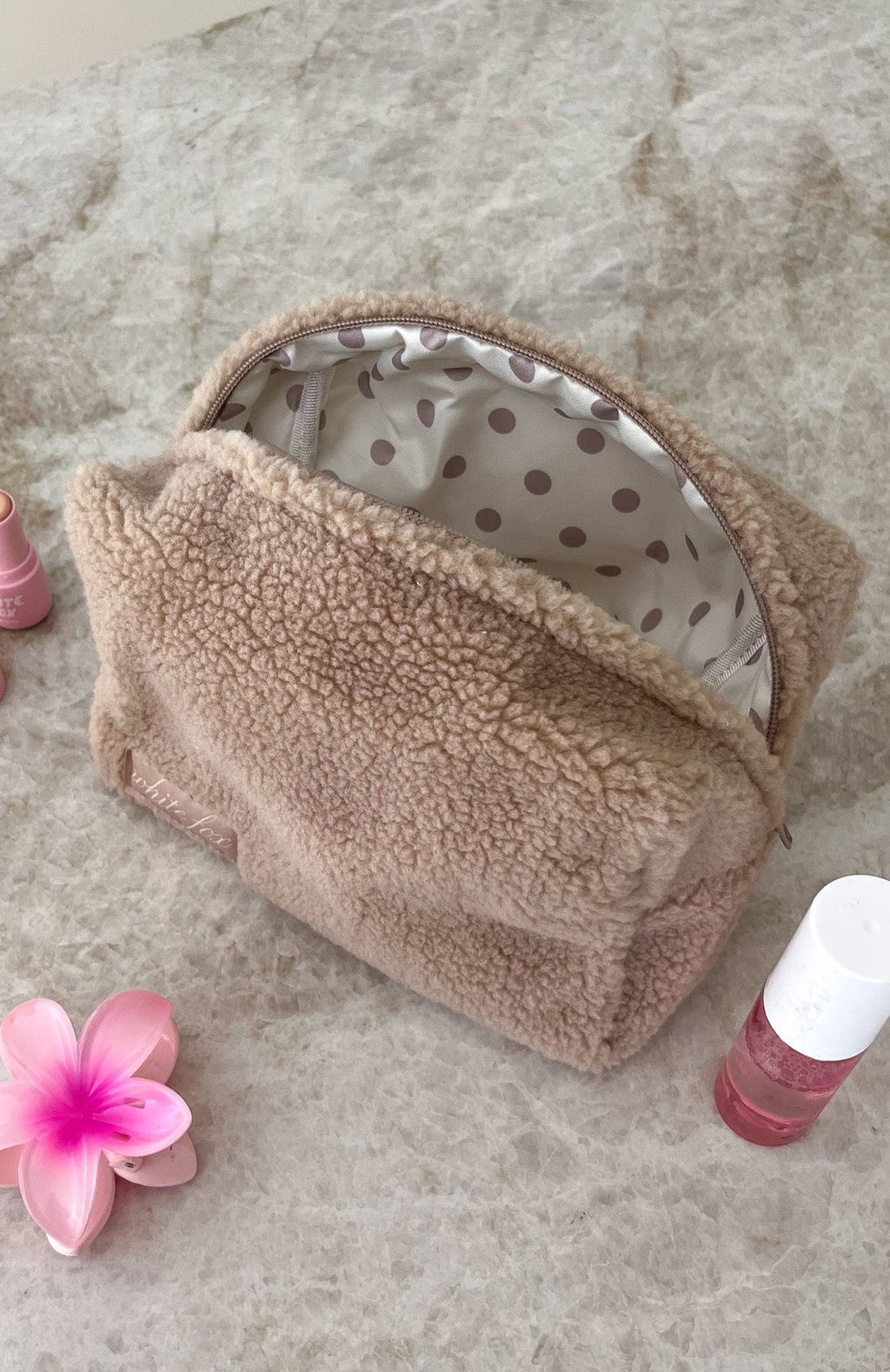 White Fox Kofi Cosmetic Bag Biscuit