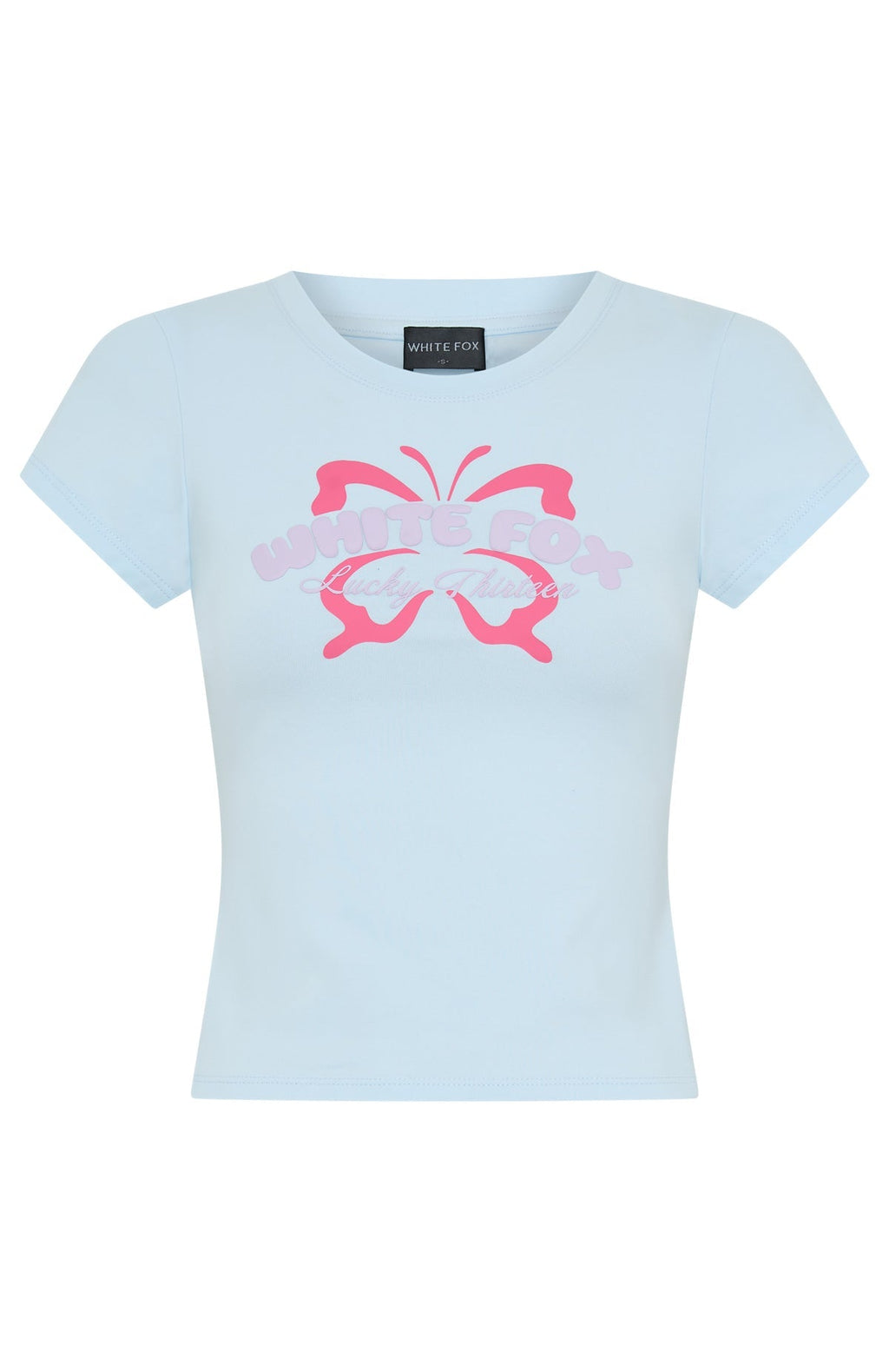 White Fox Lucky Thirteen Audrina Baby Tee Blue