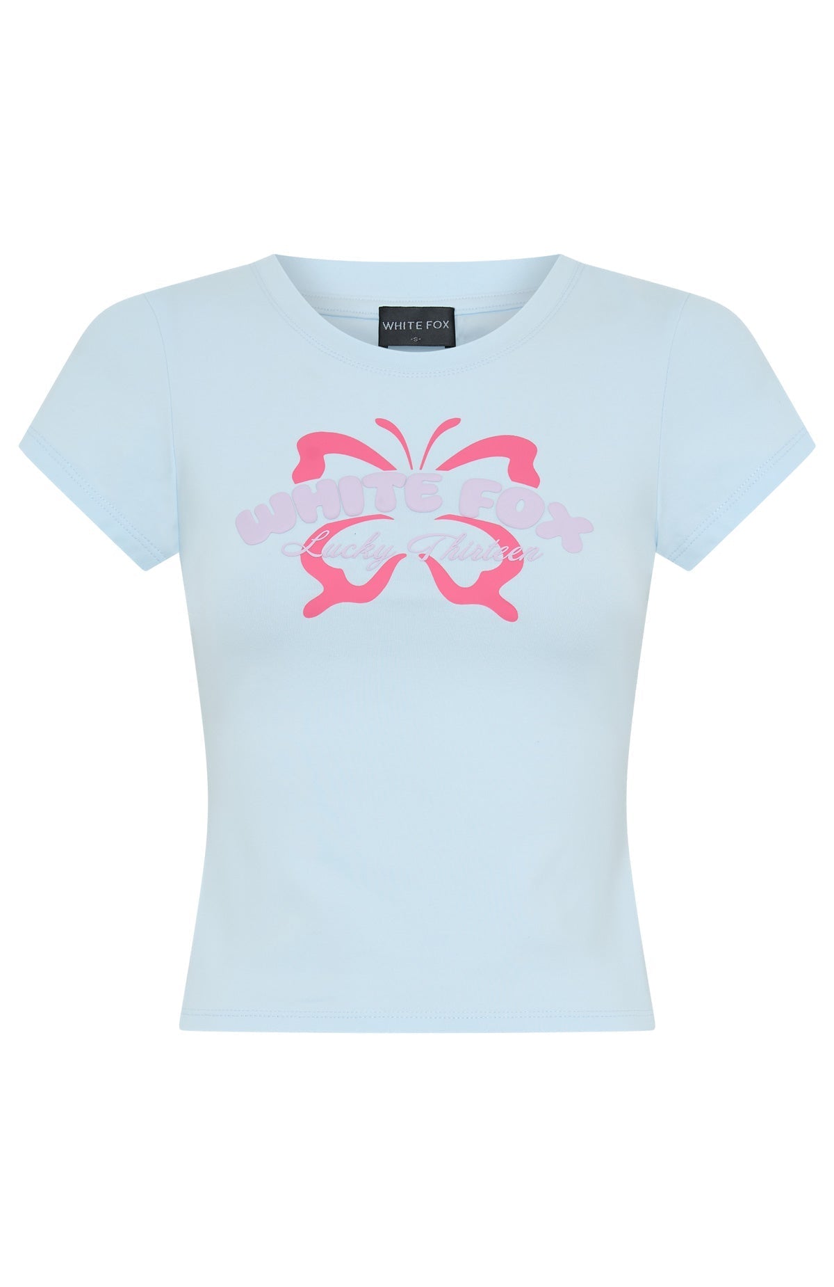 White Fox Lucky Thirteen Audrina Baby Tee Blue