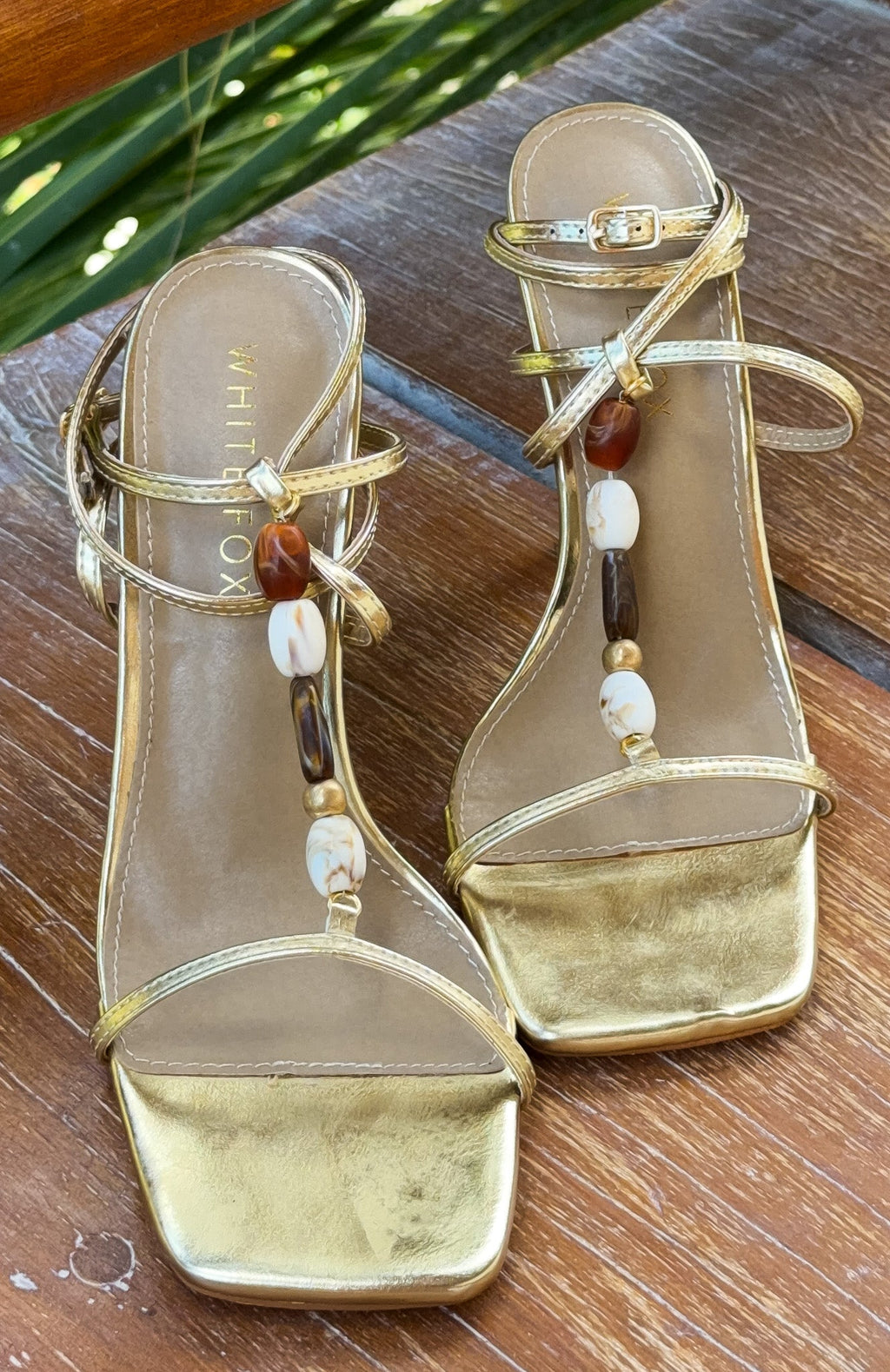 White Fox Robbie Heels Light Gold PU