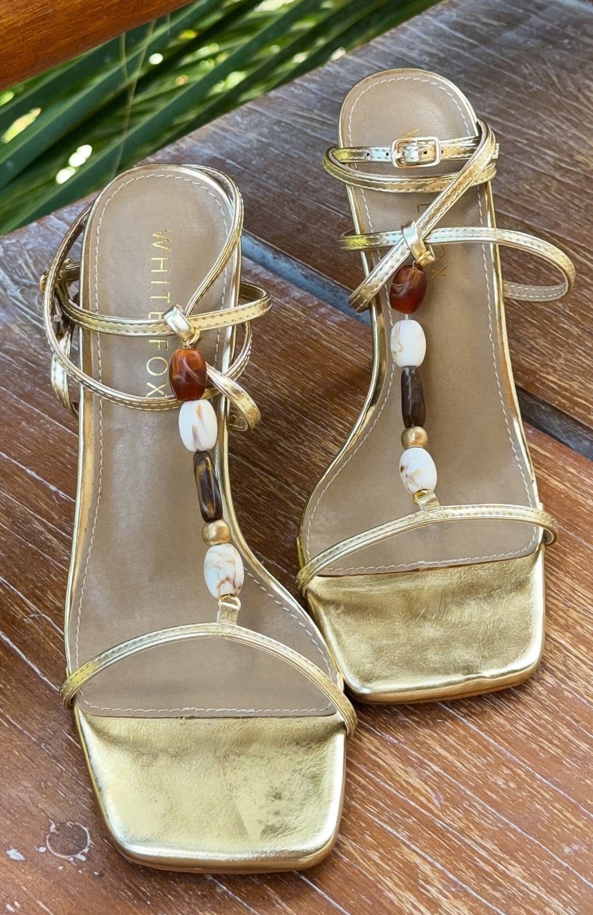 White Fox Robbie Heels Light Gold PU