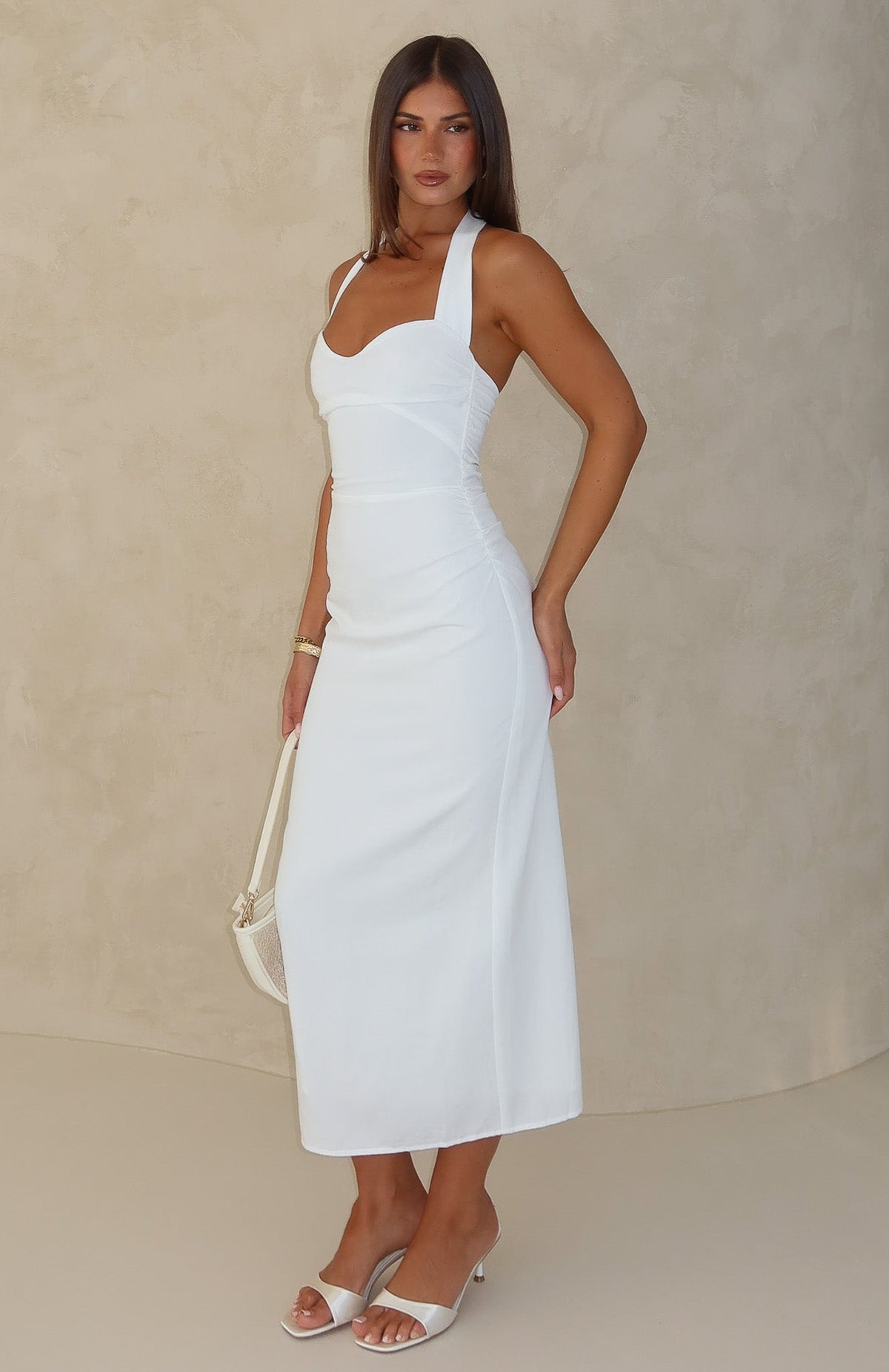 White Fox Sweet Glow Midi Dress White