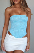 White Fox Play Your Part Strapless Bustier Cyan