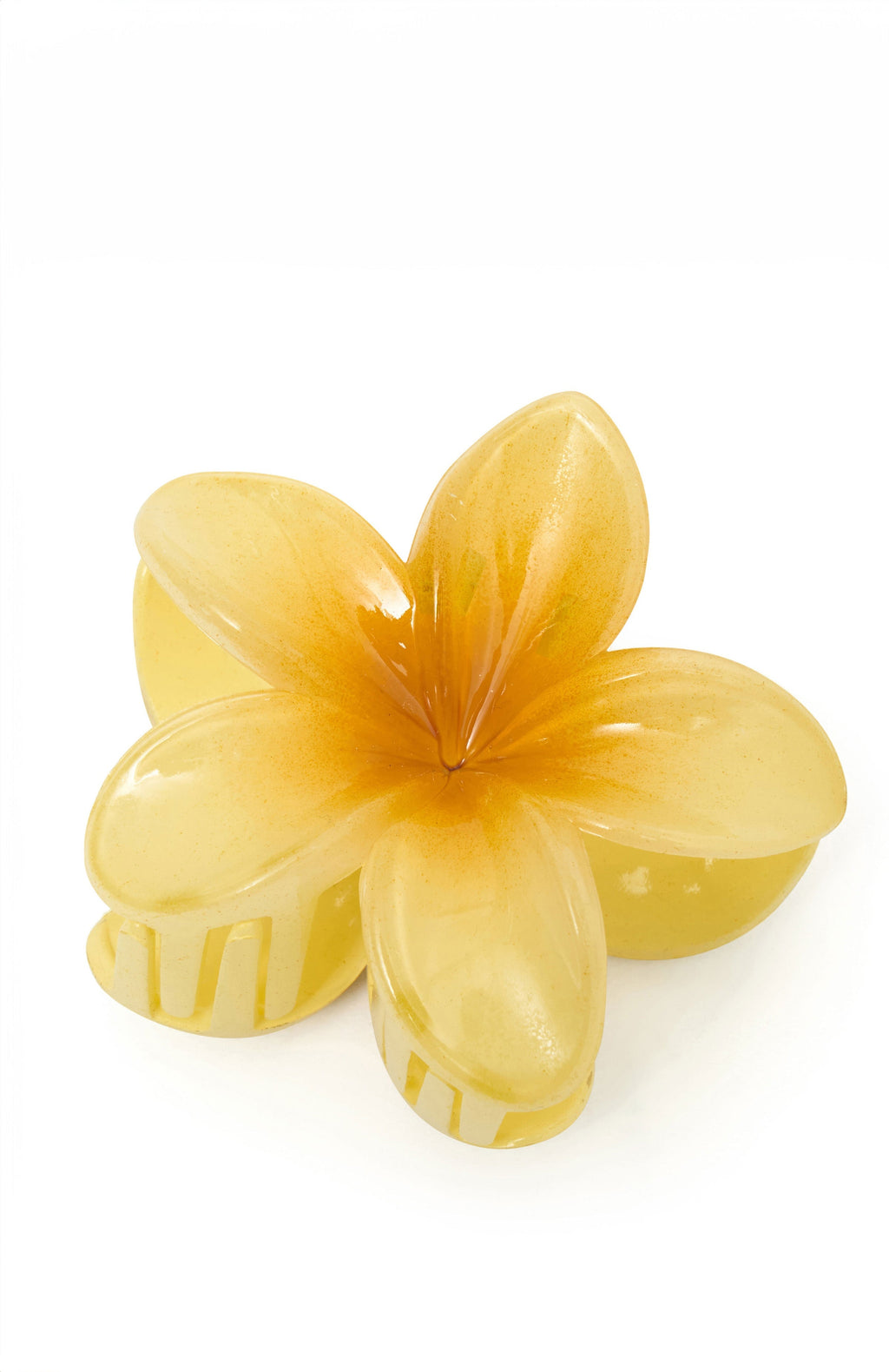 White Fox Floral Charm Hair Clip Yellow