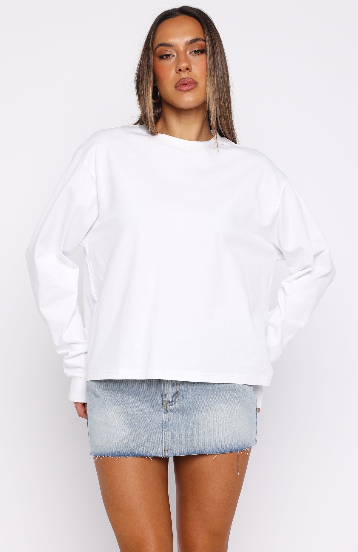 White Fox Staying Ahead Long Sleeve Tee White