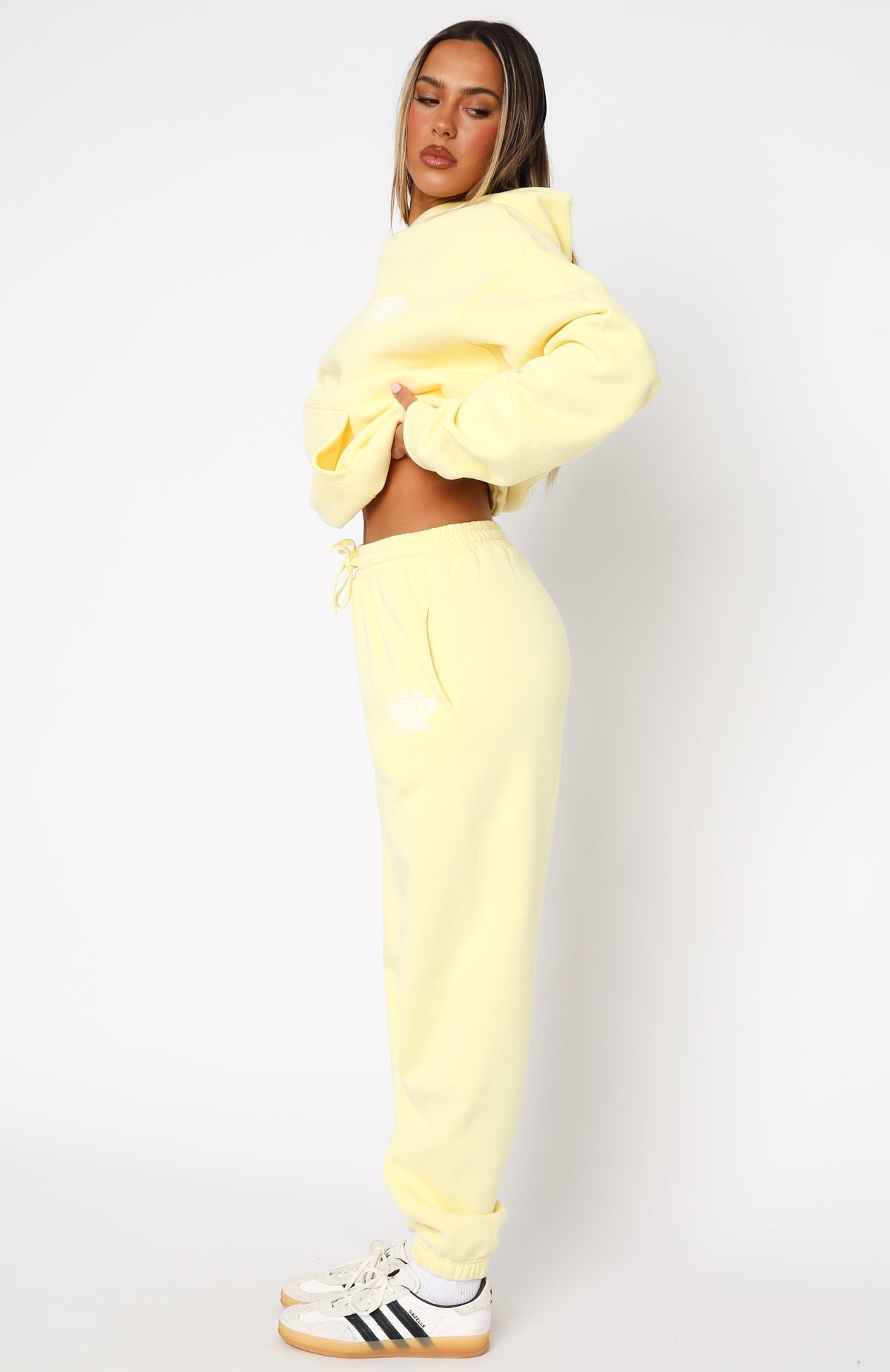 White Fox With Love Always Sweatpants Lemon