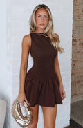 White Fox Good Girl Mini Dress Chocolate